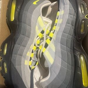 Nike Kids Gray and Neon Yellow Sneakers